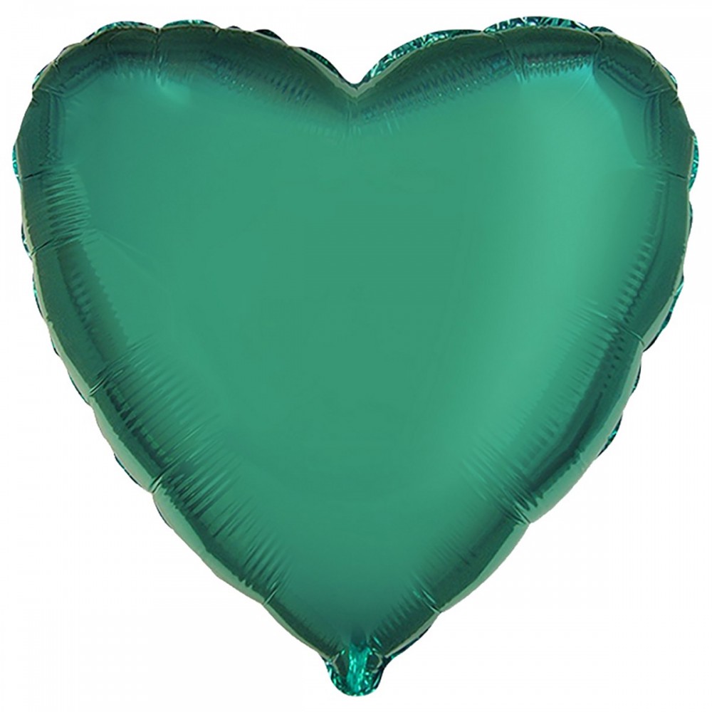Ф б/рис 18" сердце металлик turquoise