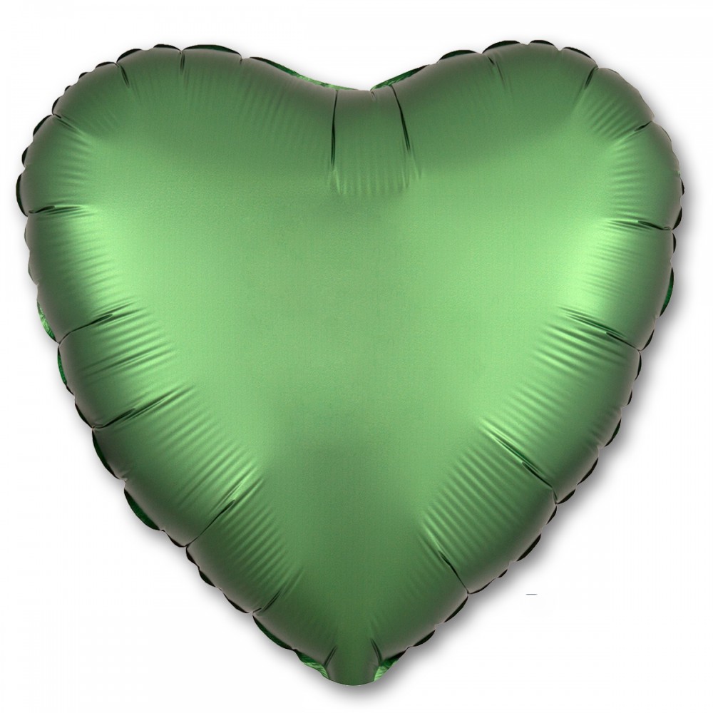 А б/рис сердце 18" сатин emerald