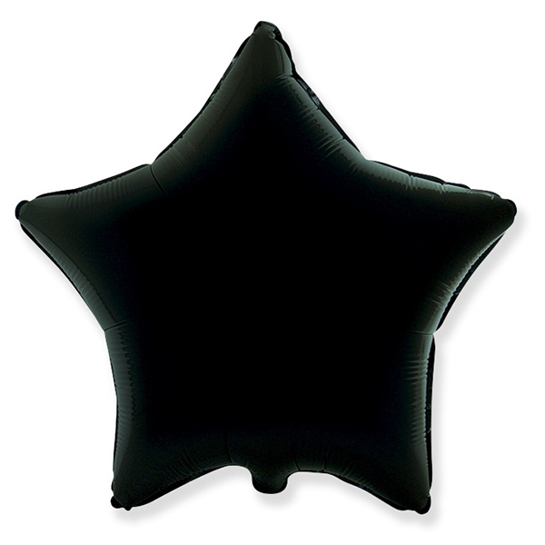 Шар Ф 18  Звезда Металлик черная/Black 45 см /К